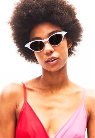 FELICITY - WHITE AND TORTOISESHELL CAT EYE SUNGLASSES