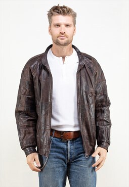 Vintage 80s Cooper Leather Jacket in Brown