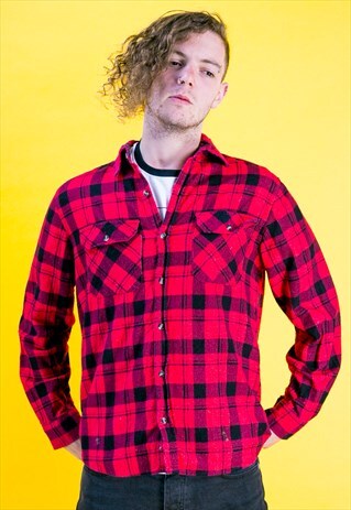 VINTAGE CHECK FLANNEL SHIRT