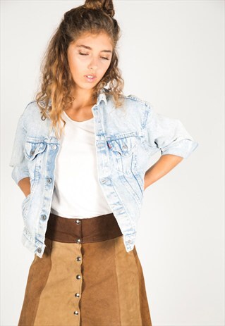 VINTAGE 80S LEVIS PATCHED DENIM JACKET / R605