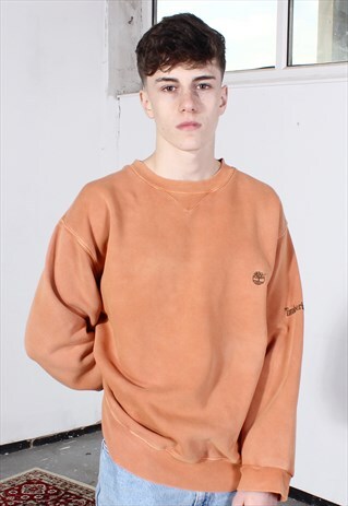 VINTAGE TIMBERLAND FADED ORANGE EMBROIDERED SWEATSHIRT
