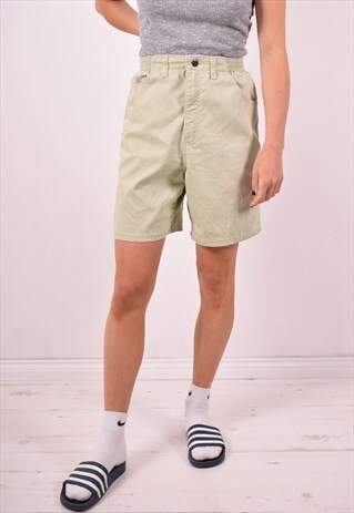 LEE WOMENS VINTAGE DENIM SHORTS W28 GREEN 90S