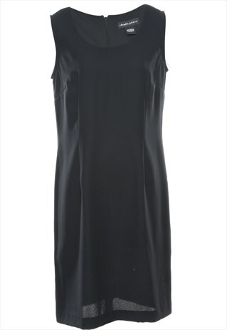 BEYOND RETRO VINTAGE BLACK CLASSIC SHIFT DRESS - M