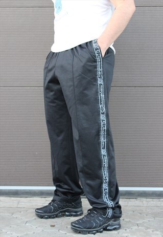 VINTAGE MENS CHAMPION STRIPED TRACK SUIT LOGO PANTS XXL