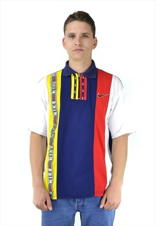 90S VINTAGE NIKE STRIPPED POLO SHIRT