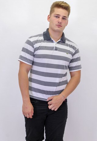 VINTAGE LACOSTE STRIPED POLO SHIRT