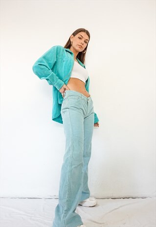 SALSA CORDUROY JACKET IN TURQOUISE BLUE