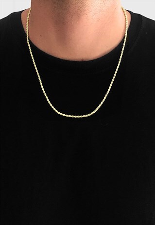 54 FLORAL ROPE SNAKE NECKLACE CHAIN - GOLD