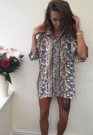 CRAZY PATTERNED OVERSIZED RETRO VINTAGE FESTIVAL SHIRT