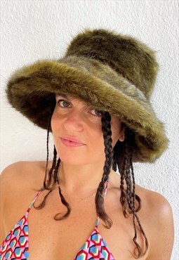 MEGA FLOOF Sloth Green Furry Hat