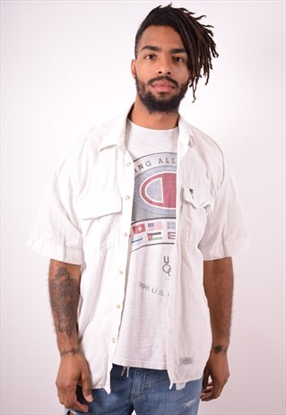 LEVI'S MENS VINTAGE SHIRT LARGE WHITE 90S