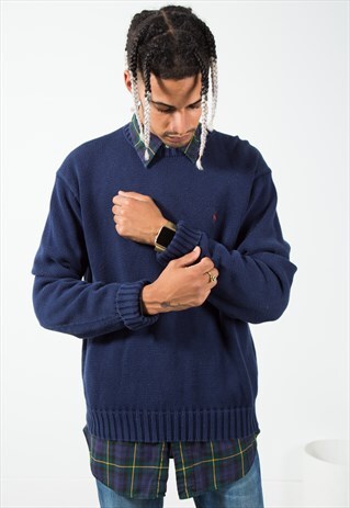 VINTAGE 80S POLO RALPH LAUREN KNIT JUMPER / S321