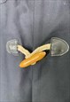 BLACK VINTAGE BURBERRY TRENCH JACKET. SIZE M