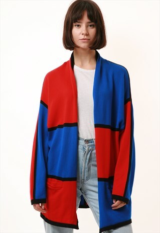 90S VINTAGE ESCADA COLORBLOCK CARDIGAN 1146