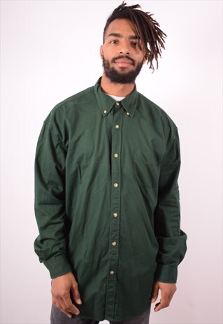 MENS VINTAGE SHIRT XL GREEN 90S