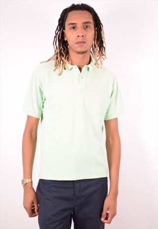 FILA MENS VINTAGE POLO SHIRT LARGE GREEN 90S