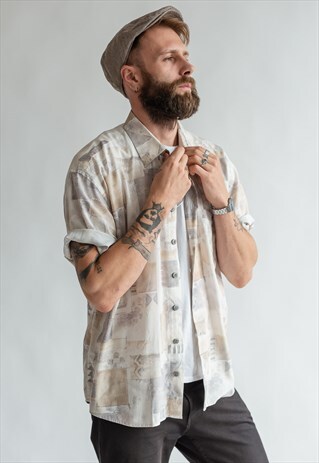 VINTAGE 80S PASTEL PATTERN SHIRT