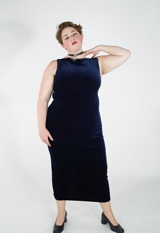 VINTAGE 90S VELVET MIDI DRESS