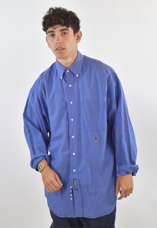 VINTAGE 90S BLUE TOMMY HILFIGER SHIRT