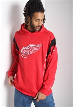 Vintage Reebok Detroit Redwings Hoodie Heavy Red