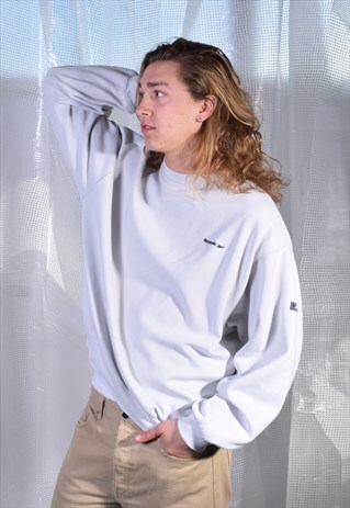 VINTAGE REEBOK BEIGE EMBROIDERED SWEATSHIRT