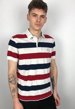 VINTAGE TOMMY HILFIGER STRIPED POLO SHIRT