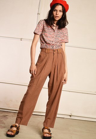 80'S RETRO HIGHWAISTED PARIS CHIC LOOSE TROUSERS