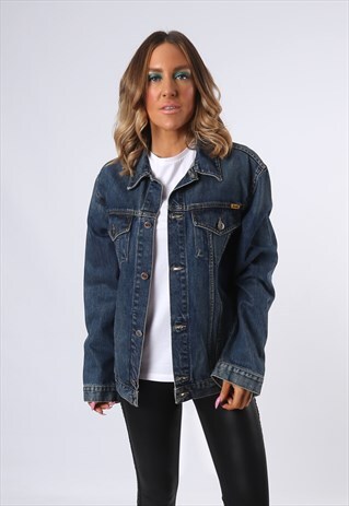 DENIM JACKET ECANS JEANS OVERSIZED FITTED UK 12 (E4CQ)