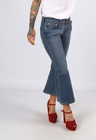 KICK FLARE LEVIS REWORKED JEANS FLARED UK 10 - 12 (C31K)