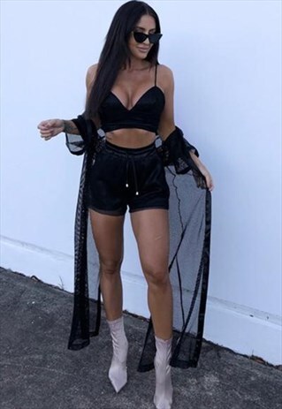 BLACK MESH SHORTS