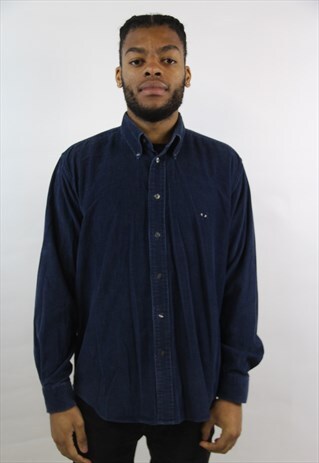 VINTAGE 90'S CORD NAVY SHIRT