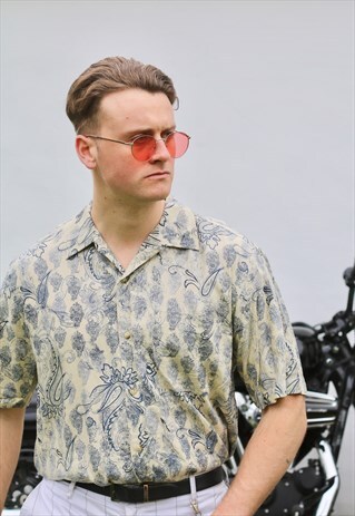 JOSEPH ABBOUD STUNNING PAISLEY VINTAGE CUBAN SHIRT