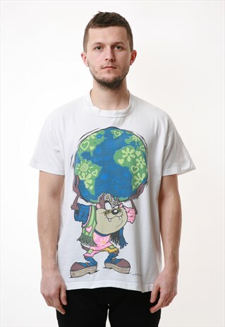 90S USA WARNER BROS. GRAPHIC VINTAGE COTTON T-SHIRT 17051