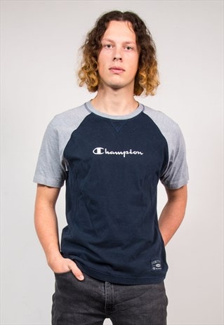 90'S VINTAGE NAVY BLUE CHAMPION T-SHIRT