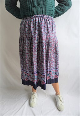 Vintage High Waist Summer Skirt Skirts Midi Floral 90s