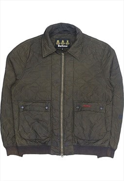 Vintage 90's Barbour Puffer Jacket Zip Up Khaki