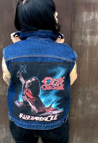 OZZY OSBOURNE REWORKED SLEEVELESS DENIM JACKET