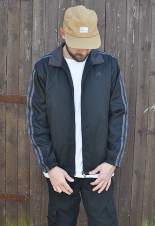 VINTAGE Y2K ADIDAS RIB COLLAR WINDBREAKER SHELL JACKET