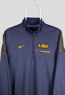 Vintage Nike Grey Sweatshirt 1/4 Zip LSU Louisiana State M