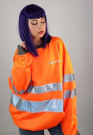 UNISEX DEAD-STOCK WORKER SWEATSHIRT FLUO ORANGE