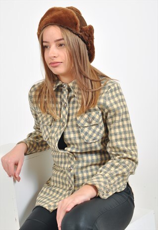 VINTAGE SUEDE LEATHER WINTER HAT