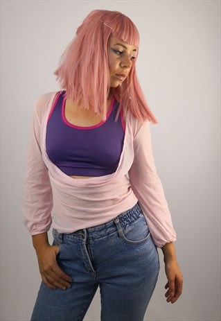 VINTAGE POWDER PINK SHEER BALLET DANCE TOP