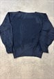 VINTAGE KNITTED JUMPER WOOL PATTERNED GRANDAD SWEATER