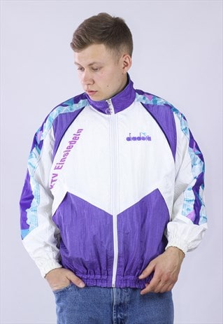 VINTAGE MENS DIADORA TRACK SUIT JACKET FESTIVAL