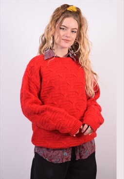 Vintage Benetton Jumper Sweater Red