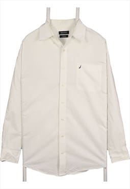 Vintage 90's Nautica Shirt Plain Long Sleeve Button Up