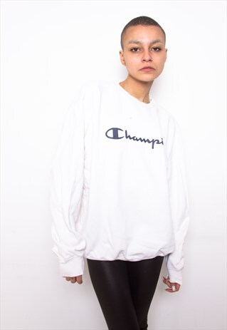 VINTAGE 90S CHAMPION WHITE SWEATSHIRT ID:3373