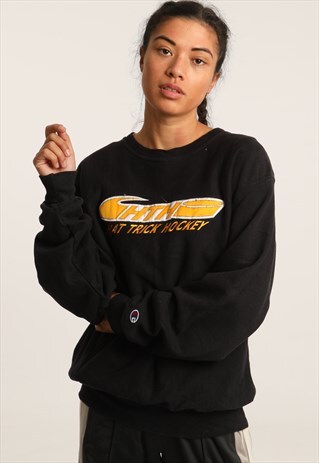 VINTAGE CHAMPION EMBROIDERED COLLEGE SWEATSHIRT