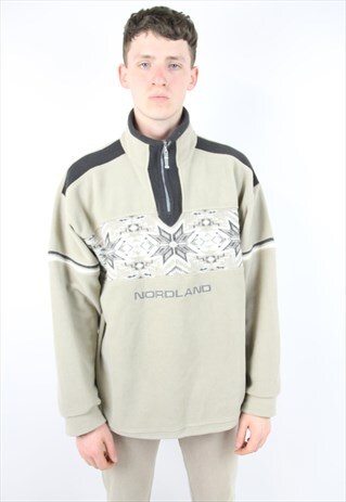 VINTAGE 1/4 ZIP FLEECE ZIP UP JUMPER