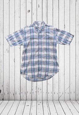 vintage short sleebe checkered shirt 